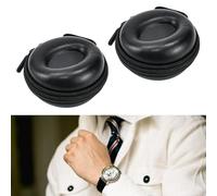 NAROSEBE 2 Pcs Caja Relojes Viaje Estuche de Viaje para Relojes Caja Relojes Individual Negra Funda para Relojes para Guardar Reloj por debajo de 50mm, Relojes Grandes Muñecas Pequeñas para Viaje