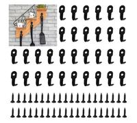 NAROSEBE 40 Pcs Mini Gancho Llaves Pared Ganchos Pared Negro Ganchos Pequeños Metalicos Hook Colgar Llaveros Colgador Llaves Pared Ganchos Antiguos para Colgar Llaves Totalla Ropa, de Acero Inoxidable