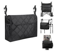 NAROSEBE Bolsa Silla de Ruedas Negra Mochila Silla de Ruedas Bolsa para Silla de Ruedas de Adulto 39x28x15cm para Colgar en la Silla de Ruedas Electrica Scooters de Movilidad Andadores