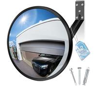 Narremcoy Espejo de tráfico de 12 pulgadas, espejo convexo acrílico de gran angular ajustable, espejo convexo para exteriores, para almacén, oficina, estacionamiento y seguridad de tráfico, compatible