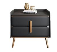Narrow Bedside Table,Nightstand, Bedside Table with 2 Drawers, Modern Wood Night Stand, Cold Rolled Steel Gold Plated Handles and Feet(Navy Blue,40cm)