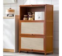 NarrowBakersRackwithStorageMicrowaveStand & CabinetLightproofFlipSwitchDoorDesignBreathableKitchennizer (80 x 33 x 106 cm)