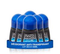 Narta - Desodorante de bola para hombre - Protección antitranspiración pura para 48 horas - Juego de 6 x 50 ml