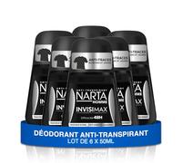 Narta - Desodorante Invisimax para hombre con rollo, antitranspirante, 48 horas de eficacia y antimanchas, 6 x 50 ml