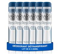 NARTA - Desodorante para hombre - Desodorante Resixyl en aerosol comprimido, tacto seco, 4 días, antiirritación, sin alcohol, 6 x 200 ml