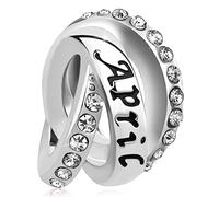 NARTGO Enero a diciembre 12 meses de colores con piedra natal feliz cumpleaños Charm compatible con pulseras Pandora Charms, Cobre, No es una piedra preciosa