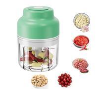 Nartionwant Electric Garlic Chopper Mini,320ml Usb Rechargeable Garlic Mincer,Food Chopper Electric Tool,Home Kitchen Garlics Chopper with 6 Blades for Onions Peppers Spices Ginger Minced (Green)