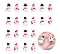 Narunii Mini muñecos de resina decoraciones,Miniaturas Navidad muñeco de nieve DIY Figuras de nieve Navidad para decoración interior y exterior (negro+rojo,20 unids)