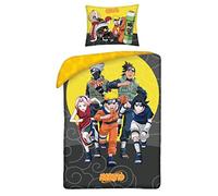 Naruto 5 Personajes Kakashi Sasuke Sakura Funda Nórdica Cama 90 140x200 | Ropa de cama reversible | Algodón natural multicolor | Manga oficial | Adolescente | Regalo | Lavable a máquina