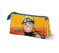 Naruto Best-Estuche Portatodo Triple, Naranja, 23.5 x 10 cm