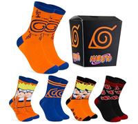 Naruto Calcetines Hombre - 5x Pack Calcetines Hombre - Talla 40-46, Calcetines Algodon Hombre Regalo Navidad
