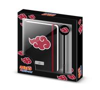 Naruto Clouds-Caja Regalo con Diario y Bolígrafo Fashion, Negro