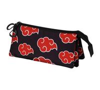 Naruto Clouds-Estuche Portatodo Triple, Negro, 23 x 11 cm