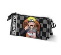 Naruto Ichiraku-Estuche Portatodo Triple, Negro, 23 x 11 cm