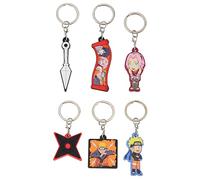 Naruto Llavero y Cartera para Niños Set - 6 Figuras, Llavero Anime para Niños, Llaveros Originales - Regalos Niños (Multicolor/Juego de Llaveros Multicolor)
