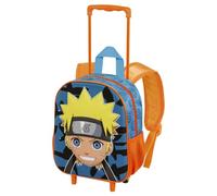 Naruto-Mochila 3D con Ruedas Pequeña, 26 x 34 cm, Capacidad 12.5 L, Azul Happy