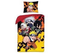 Naruto Personajes protagonistas Kakashi Sasuke Sakura - Juego de cama de algodón - Funda nórdica 140 x 200 cm y funda de almohada 70 x 90 cm - Multicolor