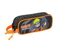 NARUTO - Portatodo Doble Niño, Estuche Infantil, Estuche Niño, Ideal para Niños en Edad Escolar, Cómodo y Versátil, Calidad y Resistencia, 21x6x8 cm