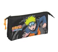 NARUTO - Portatodo Triple, Estuche Infantil, Estuche Niño, Ideal para Niños en Edad Escolar, Cómodo y Versátil, Calidad y Resistencia, 22x3x12 cm