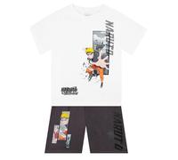 Naruto Set De Camiseta Niño Y Pantalón Corto, Anime Merch Camiseta Manga Corta Y Shorts, Conjunto De Ropa para Niño, Blanco 6-7 Años