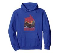 Naruto Shippuden Akatsuki Grupo con Kanji Anime Sudadera con Capucha, Unisex para Adultos, Azul Real, XL