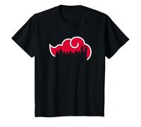 Naruto Shippuden Akatsuki Silueta Anime Camiseta, Niños, Negro, 12 años