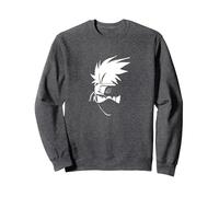 Naruto Shippuden Kakashi Head Anime Sudadera, Unisex para Adultos, Jaspeado Oscuro, XL