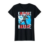 Naruto Shippuden Kakashi Lanzando Rayo Anime Camiseta, Mujer, Negro, L
