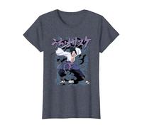Naruto Shippuden Maldición de Sasuke Camiseta, Mujer, Azul Jaspeado, 3XL