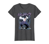 Naruto Shippuden Maldición de Sasuke Camiseta, Mujer, Jaspeado Oscuro, XL