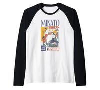 Naruto Shippuden Minato Colorblock Kanji Collage Anime Camiseta Manga Raglan