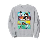 Naruto Shippuden Naruto vs Sasuke Sudadera, Unisex para Adultos, Gris Jaspeado, XXL