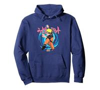 Naruto Shippuden Rasengan Jutsu Swirls Anime Sudadera con Capucha, Unisex para Adultos, Azul Marino, XXL