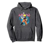 Naruto Shippuden Rasengan Jutsu Swirls Anime Sudadera con Capucha, Unisex para Adultos, Jaspeado Oscuro, XXL