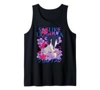 Naruto Shippuden Sasuke Uchiha Retro Colorful Flowers Anime Camiseta sin Mangas