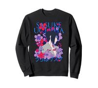 Naruto Shippuden Sasuke Uchiha Retro Colorful Flowers Anime Sudadera