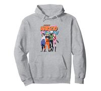 Naruto Shippuden Team 7 with Naruto Logo Anime Sudadera con Capucha, Unisex para Adultos, Gris Jaspeado, XXL
