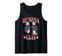 Naruto Shippuden Uchiha Clan Collage with Symbols Anime Camiseta sin Mangas
