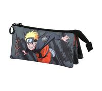 Karactermania Portatodo Naruto Shuriken FAN 2.0 – Triple – Gris – 23 x 11 cm