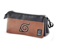 Naruto Symbol-Estuche Portatodo Triple ECO, Naranja, 23 x 11 cm