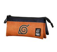 Naruto Symbol-Estuche Portatodo Triple ECO, Naranja, 23 x 11 cm