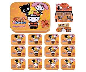 Naruto - Tiritas Infantiles 12 Cajas (288 Uds) - Apósitos Adhesivos Impermeables y Hipoalergénicos en Lata Metálica - Naruto - Para Niños, Escuela, Viajes y Primeros Auxilios