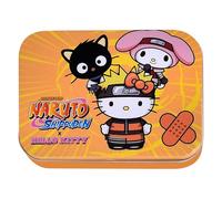 Naruto Tiritas Infantiles - 24 Apósitos Adhesivos Resistentes al Agua e Hipoalergénicos en Caja Metálica - Tiritas para Heridas de Niños con Diseño Oficial Naruto