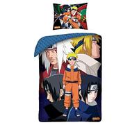 Naruto Uzumaki Funda Nórdica Cama 90 140x200 + Funda Almohada 65x65 Algodón | Ropa de cama reversible | Algodón natural transpirable | Manga oficial | Adolescente | Regalo | Lavable a máquina