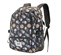Naruto Wind-Mochila Fight HS FAN, Negro, 31 x 44 cm, Capacidad 24 L