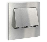 Narva Lámpara led empotrable en pared de escaleras, en acero inoxidable cepillado, cabe en cajetín empotrado de 60 mm, led Cree de 230 V, IP20, blanco cálido, su ventaja es una luz de calidad, producción buena e instalación rápida