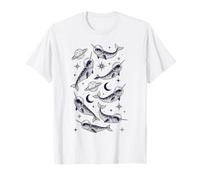 Narvales En El Espacio Retro Divertido Retro Divertido Camiseta