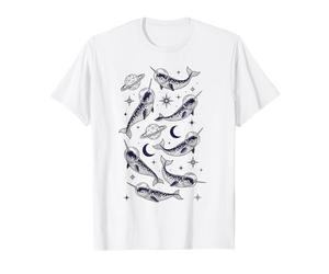 Narvales En El Espacio Retro Divertido Retro Divertido Camiseta