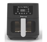 NARVI - Freidora de Aire. 5,5L 1500W con Ventana Visible - Freidora de Aire Doble Resistencia Sin BPA ni PFOA, 7 Menús Automáticos, Cocción 360°, 80-200°C, Air Fryer Digital Táctil, Apta Lavavajillas