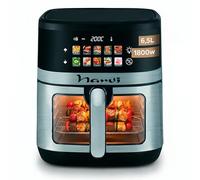 Narvi Freidora de Aire 6,5L 1800W con Ventana Visible - Air Fryer Digital Táctil, 10 Menús Automáticos, Cocción 360°, 80-200°C, Air fryer 6,5L Sin BPA ni PFOA, Apta Lavavajillas